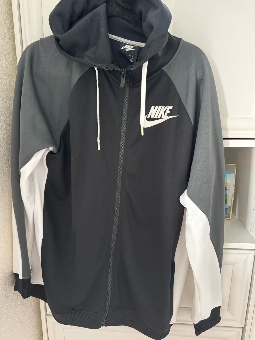 Nike Black Hoodie with White Logo Tag